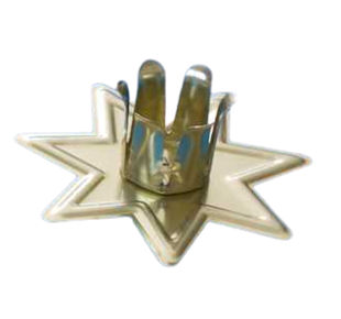 Bild von Kerzenhalter für Baumkerzen 15mm aus Metall Stern gold