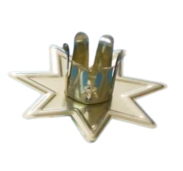 Bild von Kerzenhalter für Baumkerzen 15mm aus Metall Stern gold
