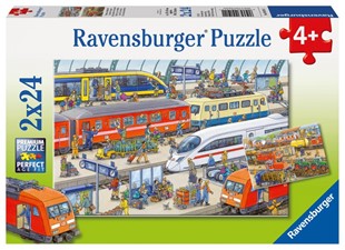 Bild von Ravensburger Kinderpuzzle - 09191 Trubel am Bahnhof - Puzzle für Kinder ab 4 Jahren, mit 2x24 Teilen