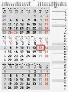 Bild von rido/idé 7033330004 3-Monatskalender Wandkalender 2024 1 Blatt = 3 Monate 30 x 39 cm, einteilig Fond: grau