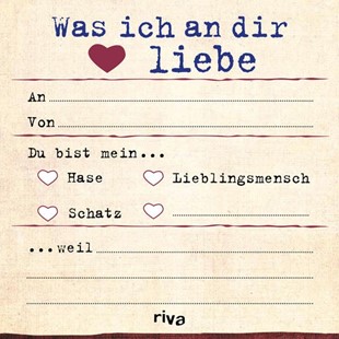 Bild von riva Verlag: Was ich an dir liebe - Klebezettel