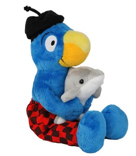 Bild von Globi Plüsch mit Delfin, 25cm
