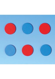 Bild von Wendeplättchen aus Karton 20mm rot/blau 1./2. Schuljahr