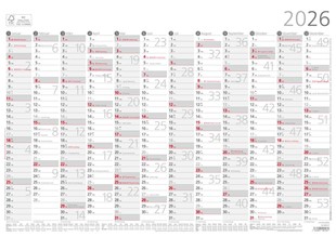 Bild von Zettler Kalender GmbH (Verlag) (Geschaffen): Jahresübersicht A3 12 Monate 1 Stk. plano 2026 - 42x29,7 cm - gerollt - mit Arbeitstage- und Wochenzählung - Posterkalender - Jahresplaner - 939-6111