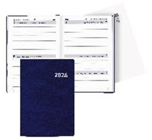Bild von Biella Taschenagenda Tell, 8,5x12,5 cm, 2 Tage pro Seite, dunkelblau 2026