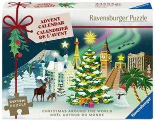 Bild von Puzzle-Adventskalender 24x 56 Teile - Christmas around the World