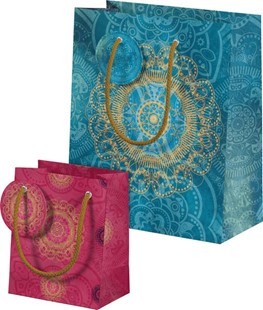 Bild von Der Zauber Indiens Geschenktüten-Set Motiv Blaues Ornament